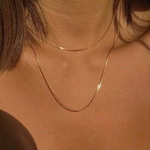 18K Gold Snake Chain Dainty 1mm